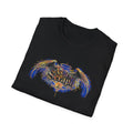 Ashen Seraph Graphic T-Shirt — Vintage Winged Crest Design