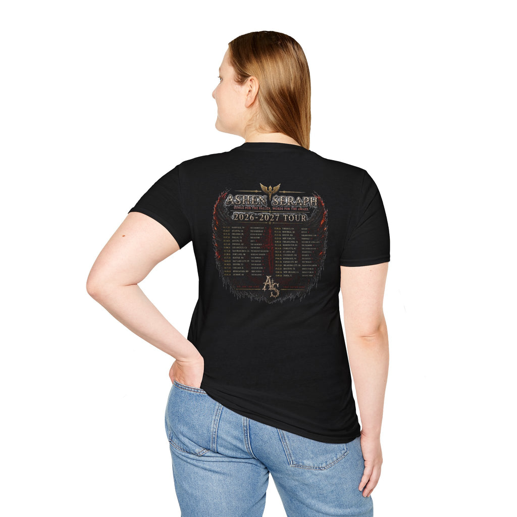 Ashen Seraph Tour T-Shirt — Phoenix Wing Rock Band Concert Tee