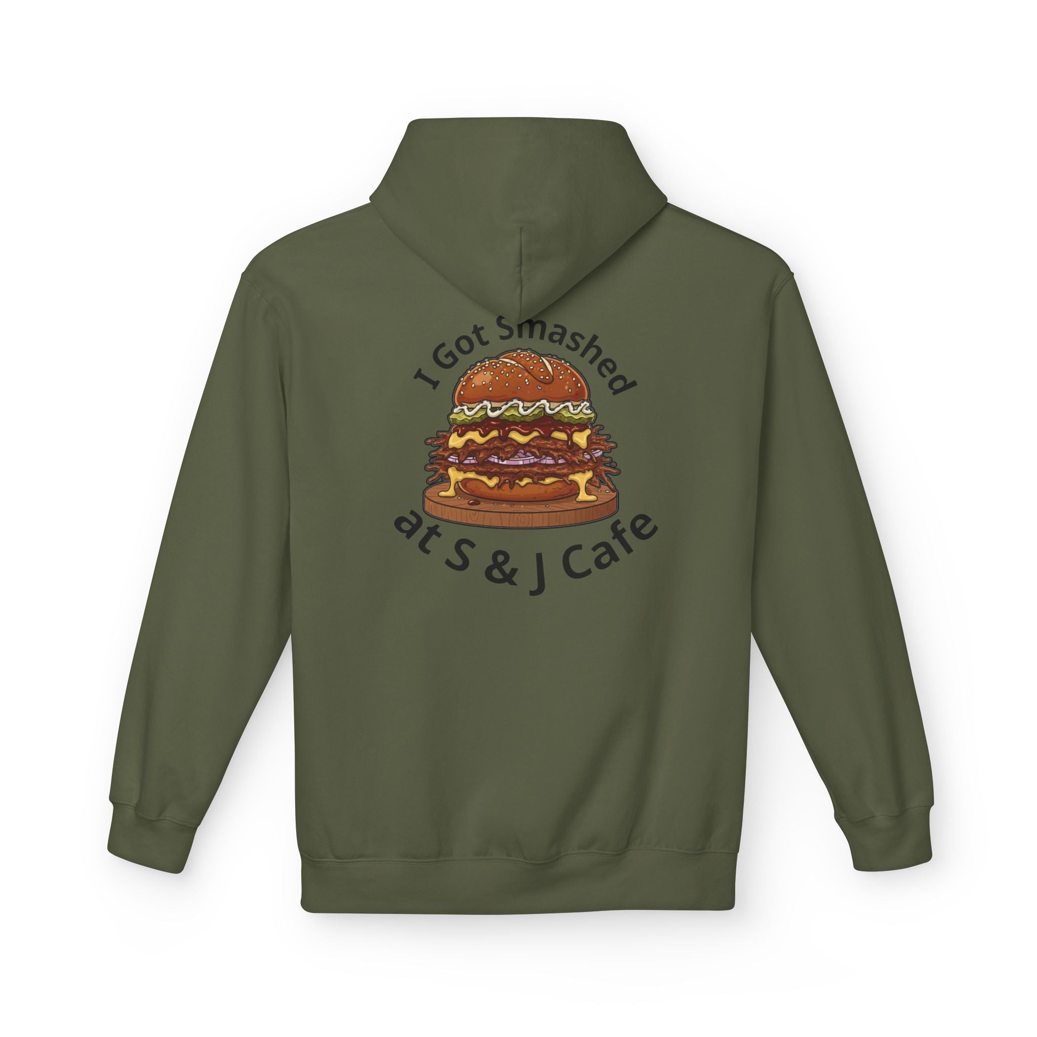 Hoodie - "I Got Smashed at S & J Cafe" Burger Graphic Pullover