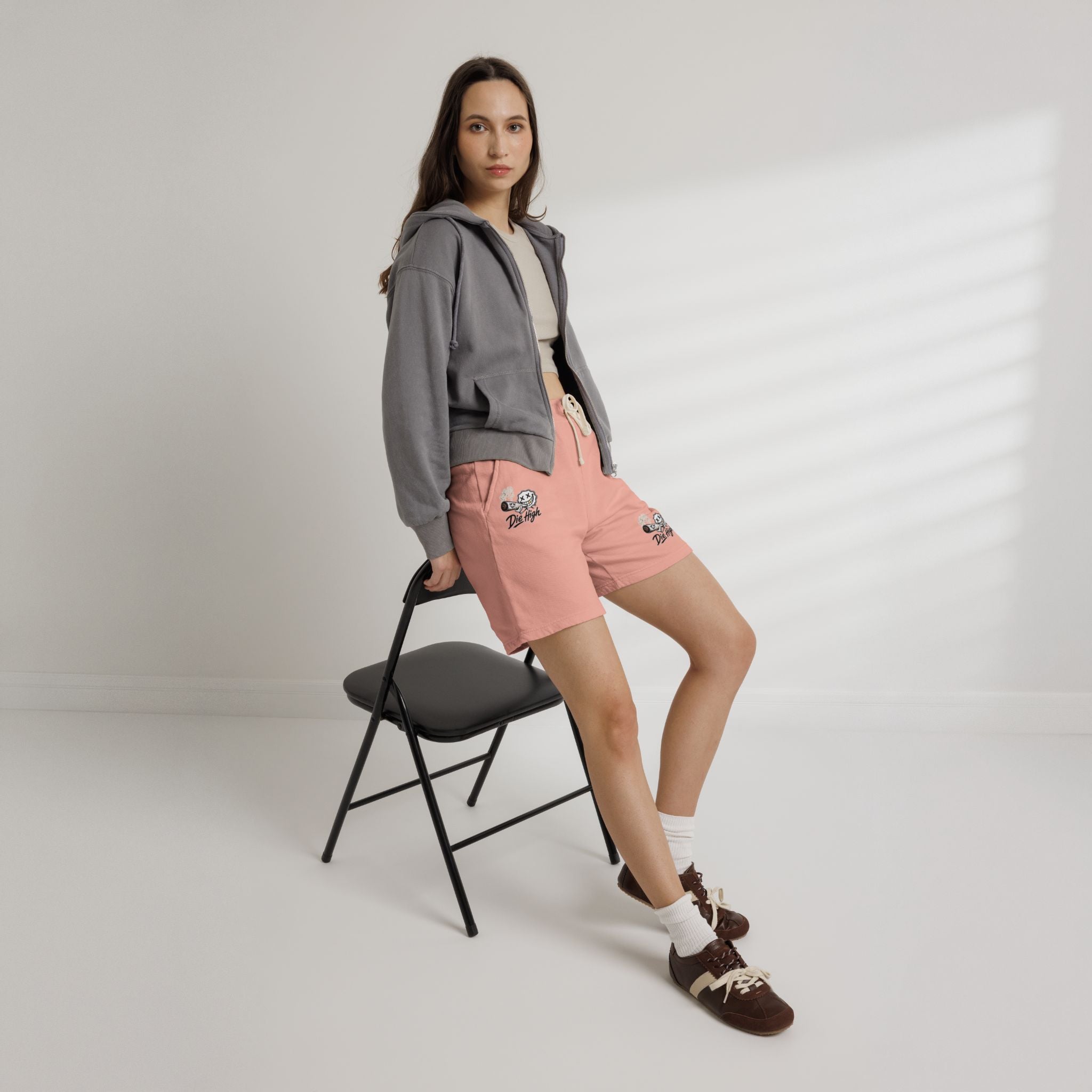 Die High Graphic Sweat Shorts — Lightweight Fleece Casual Lounge Shorts