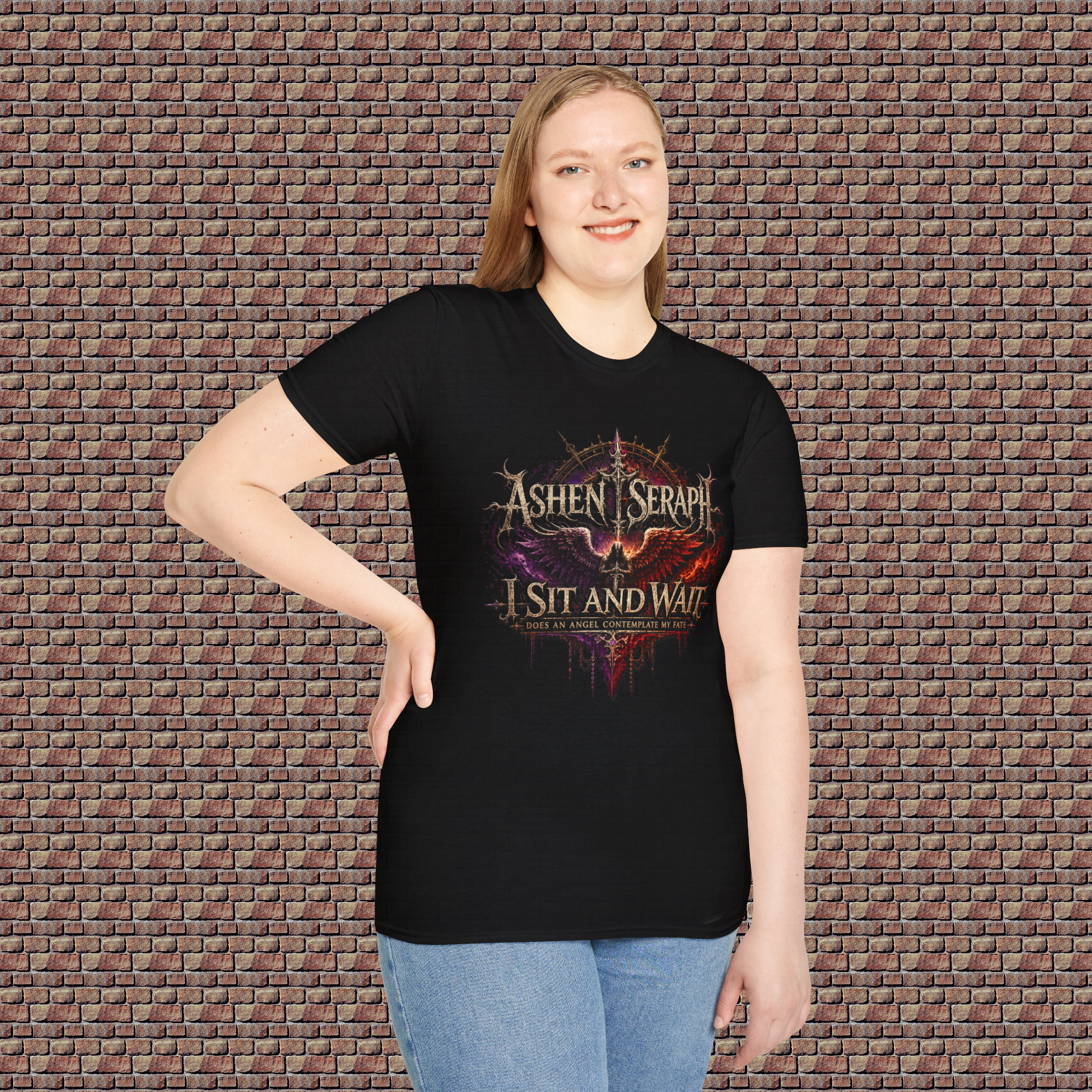 Ashen Seraph "I Sit and Wait" Graphic T-Shirt